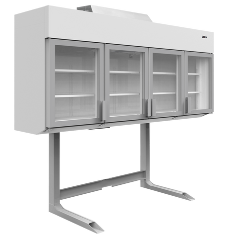 Kühl-/Tiefkühlwandregal – 4 Glastüren – 650 L – 2500×745×2430 mm – Weiß - Produktansicht