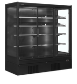 Wandkühlregal – 3 Glastüren – 1160 L – 1935×898×2035 mm – Schwarz / Glas - Produktansicht