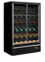 Wandkühlregal – 2 Glastüren – 629 L – 1330×750×2005 mm – Schwarz RAL9005 - Weitere Ansicht