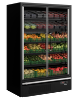 Wandkühlregal – 2 Glastüren – 629 L – 1330×750×2005 mm – Schwarz RAL9005 - Weitere Ansicht