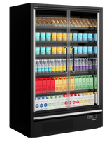 Wandkühlregal – 2 Glastüren – 629 L – 1330×750×2005 mm – Schwarz RAL9005 - Anwendungsbeispiel