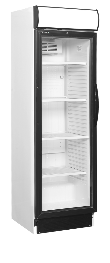 Getränkekühlschrank – 1 Glastür, Linksanschlag – 345 L – 595×640×1980 mm – Weiß – +2 bis +12 °C - Produktansicht