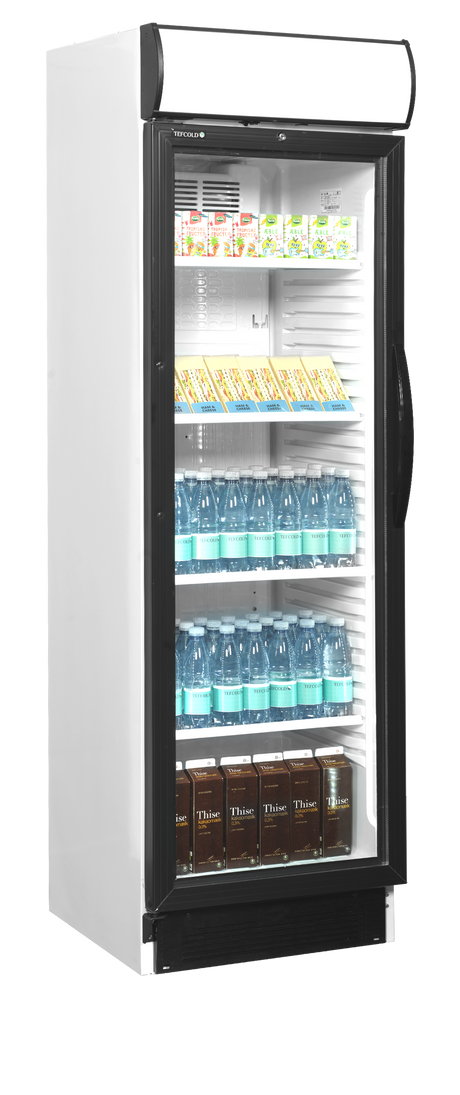 Getränkekühlschrank – 1 Glastür, Linksanschlag – 345 L – 595×640×1980 mm – Weiß – +2 bis +12 °C - Anwendungsbeispiel