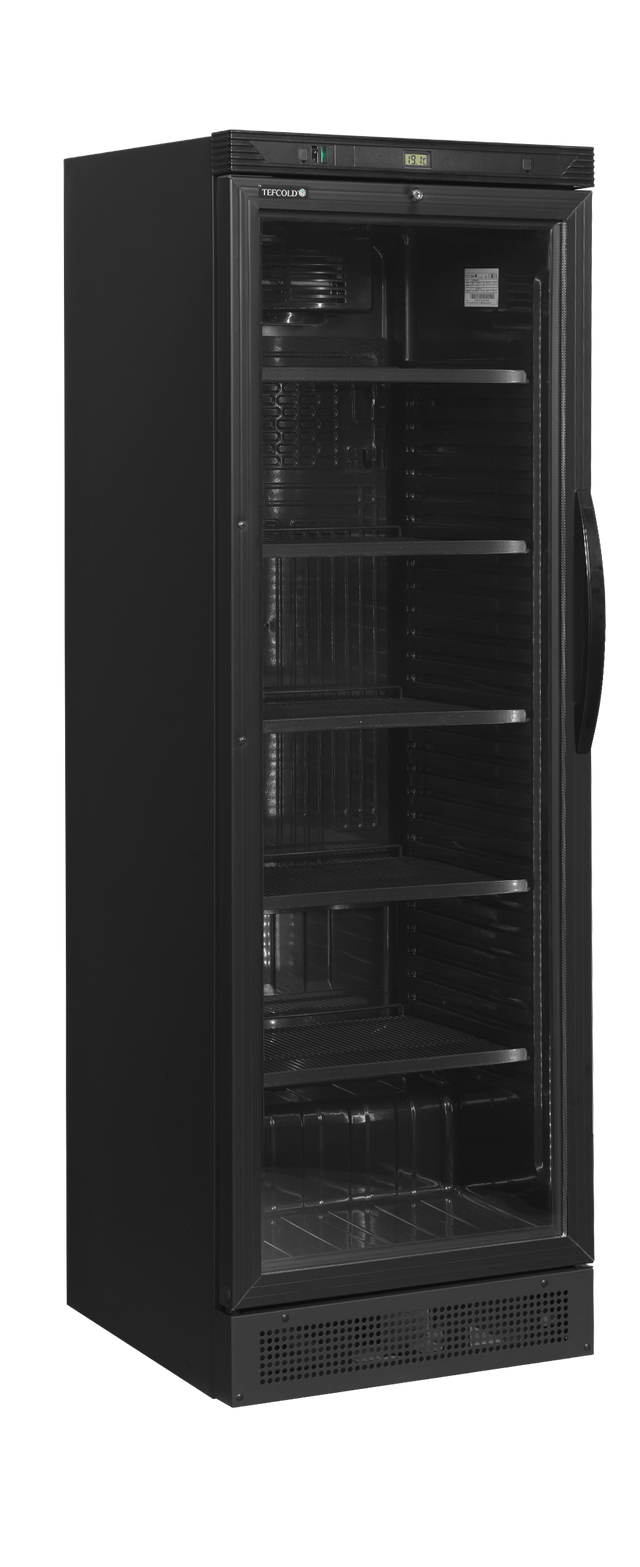 Getränkekühlschrank – 1 Glastür, Linksanschlag – 219 L – 595×600×1840 mm – Schwarz – +2 bis +12 °C - Produktansicht