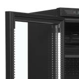 Getränkekühlschrank – 1 Glastür, Linksanschlag – 219 L – 595×600×1840 mm – Schwarz – +2 bis +12 °C - Detail