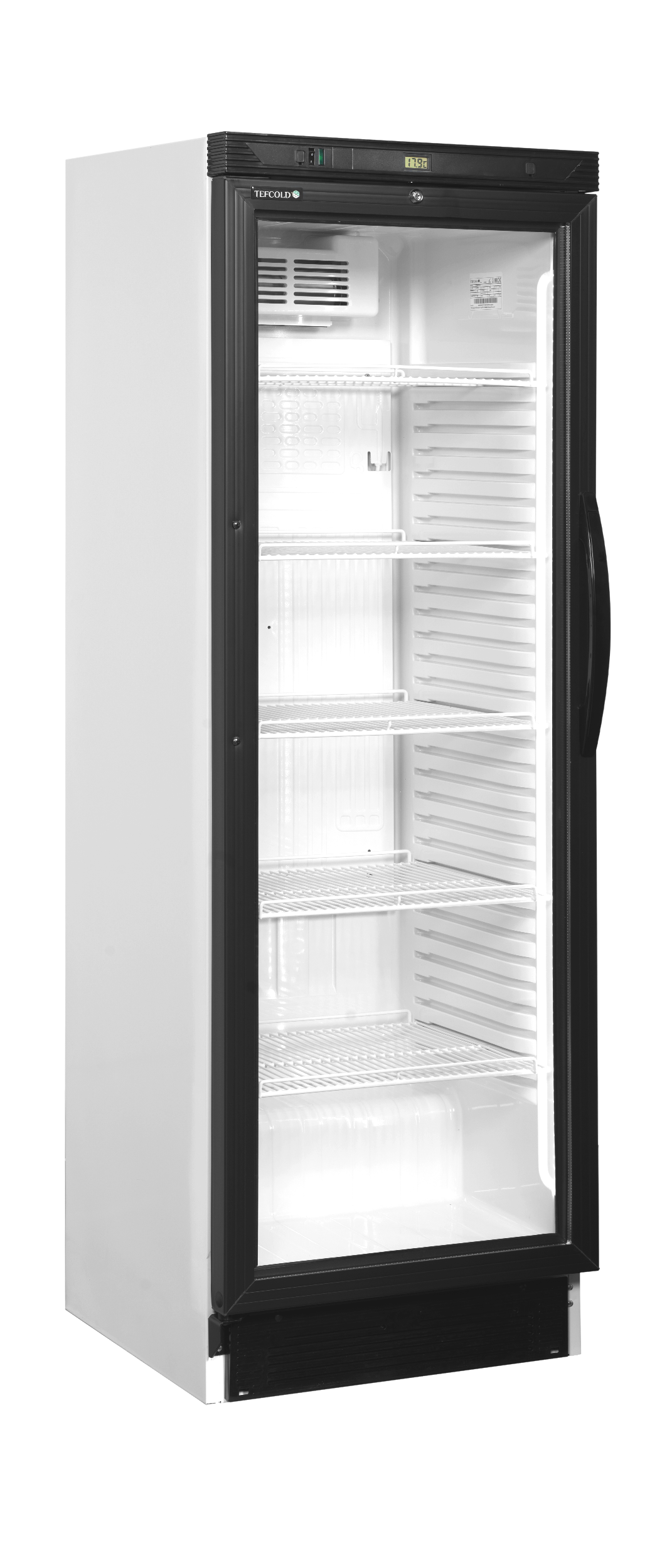Getränkekühlschrank – 1 Glastür, Linksanschlag – 219 L – 595×600×1840 mm – Weiß – +2 bis +12 °C - Produktansicht