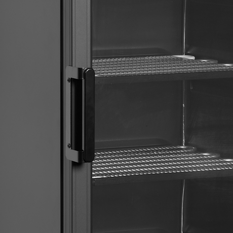 Verkaufsgefrierschrank – 1 Glastür – 270 L – 595×640×1840 mm – Schwarz – -23 bis -18 °C – 6 Feste Gefrierablagen – 350 W - Detail