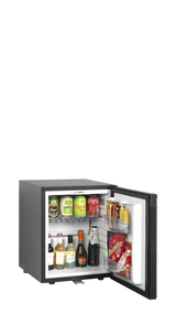 Minibar-Kühlschrank – 1 Tür – 24 L – 402×440×510 mm – Schwarz - Anwendungsbeispiel