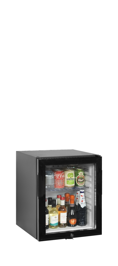 Minibar-Kühlschrank – 1 Glastür – 24 L – 402×425×505 mm – Schwarz - Produktansicht