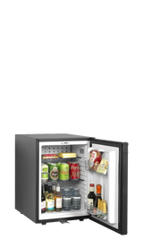 Minibar-Kühlschrank – 1 Tür – 34 L – 402×500×565 mm – Schwarz - Anwendungsbeispiel