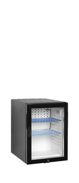 Minibar-Kühlschrank – 1 Glastür – 34 L – 402×485×565 mm – Schwarz - Produktansicht