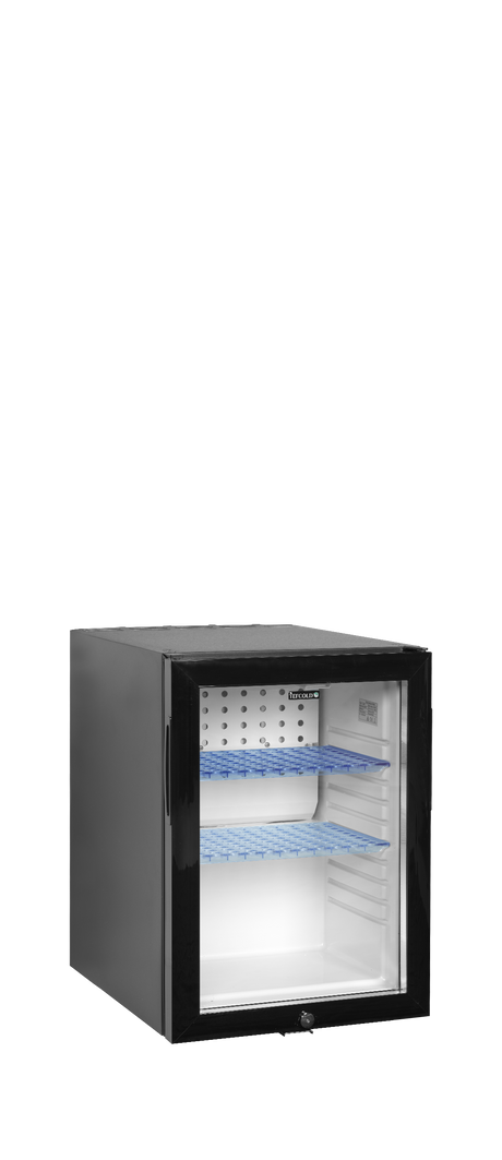 Minibar-Kühlschrank – 1 Glastür – 34 L – 402×485×565 mm – Schwarz - Produktansicht