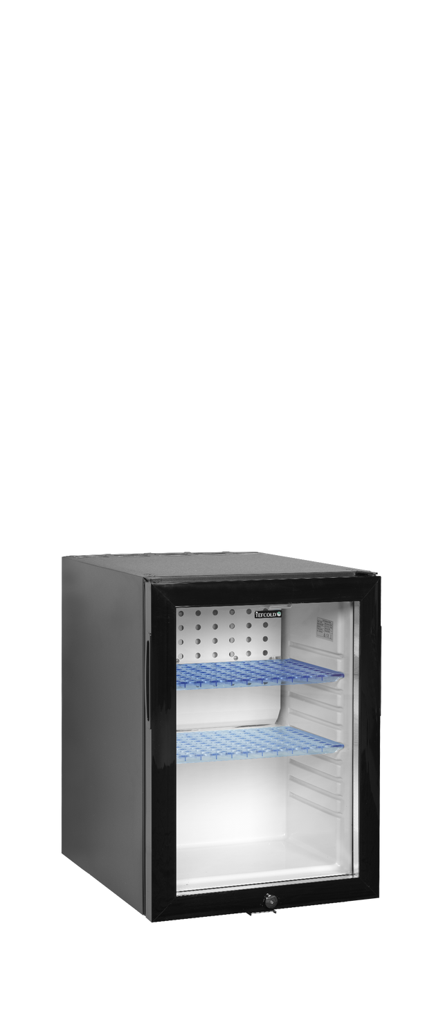 Minibar-Kühlschrank – 1 Glastür – 34 L – 402×485×565 mm – Schwarz - Produktansicht