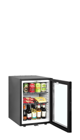 Minibar-Kühlschrank – 1 Glastür – 34 L – 402×485×565 mm – Schwarz - Weitere Ansicht