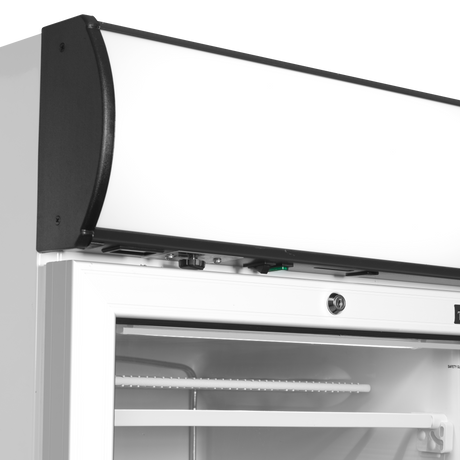Verkaufsgefrierschrank – 1 Glastür – 270 L – 595×640×1980 mm – Weiß – Innenhöhe 1555 mm – -24 bis -14 °C – 6 Feste Gefrierablagen – 570 W - Detail