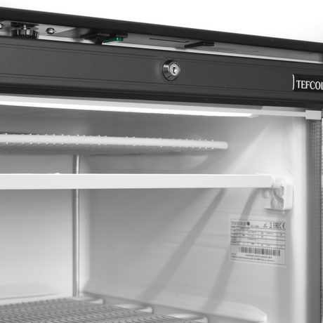 Verkaufsgefrierschrank – 1 Glastür – 270 L – 595×640×1980 mm – Weiß – Innenhöhe 1545 mm – -24 bis -14 °C – 6 Feste Gefrierablagen – 570 W - Detail