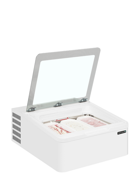 Speiseeisvitrine – 29 L – 654×790×345 mm – Weiß - Innenansicht