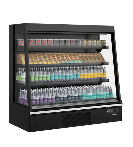 Wandkühlregal – 360 L – 1500×750×1500 mm – Schwarz RAL9005 - Anwendungsbeispiel