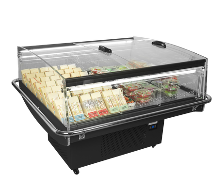 Kühlinsel – 190 L – 1405×1210×1005 mm – Schwarz / Glas - Weitere Ansicht