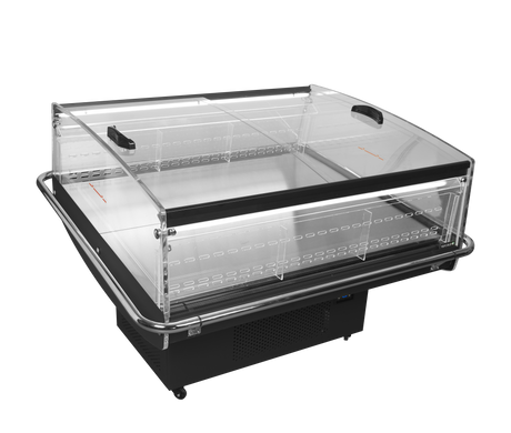 Kühlinsel – 190 L – 1405×1210×1005 mm – Schwarz / Glas - Weitere Ansicht