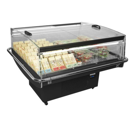 Kühlinsel – 190 L – 1405×1210×1005 mm – Schwarz / Glas - Anwendungsbeispiel