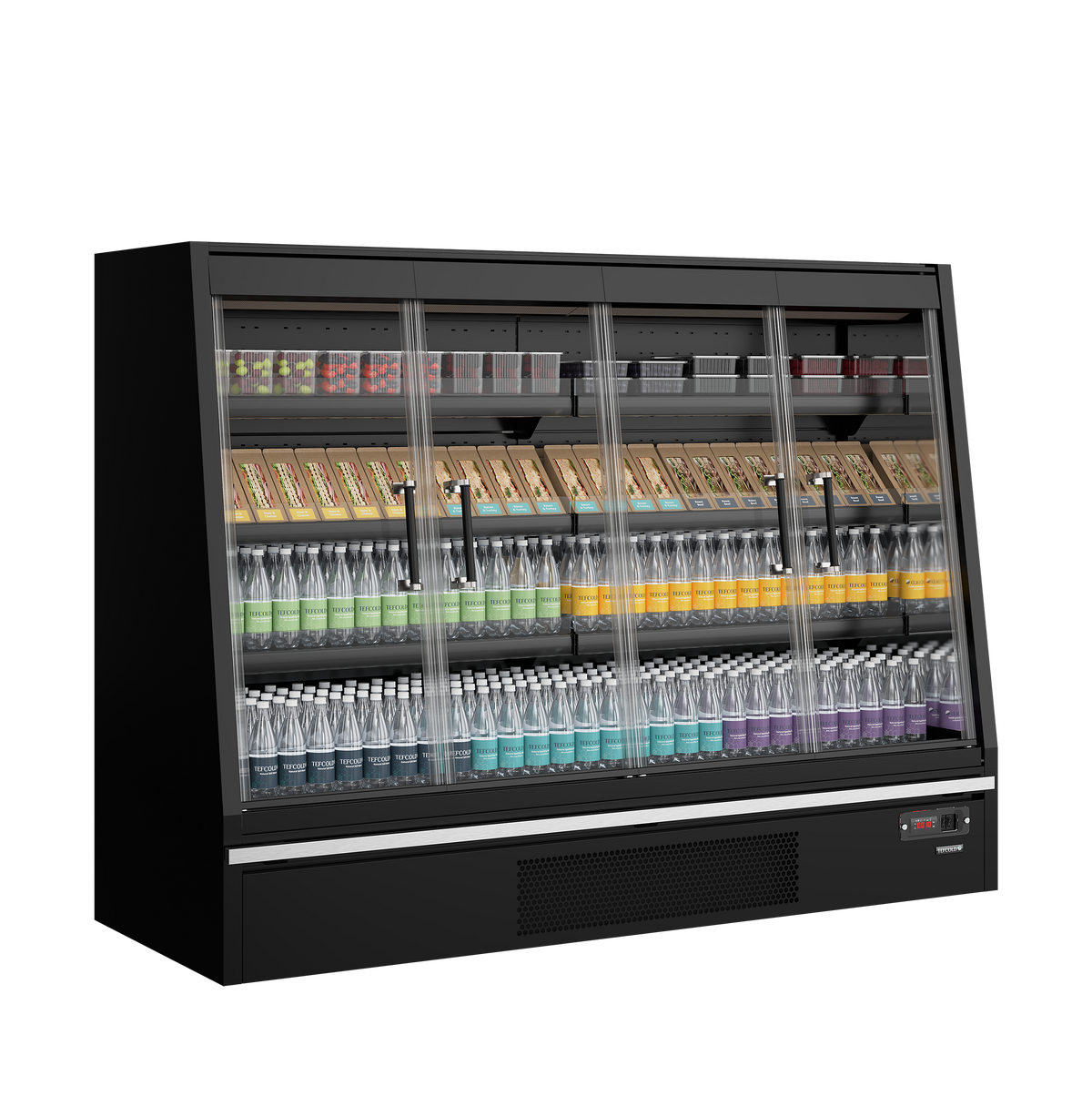 Wandkühlregal – 540 L – 1955×740×1500 mm – Schwarz RAL9005 - Anwendungsbeispiel