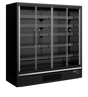 Wandkühlregal – 4 Glastüren – 1208 L – 1955×880×2005 mm – Schwarz RAL9005 - Produktansicht