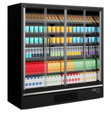 Wandkühlregal – 4 Glastüren – 1208 L – 1955×880×2005 mm – Schwarz RAL9005 - Anwendungsbeispiel