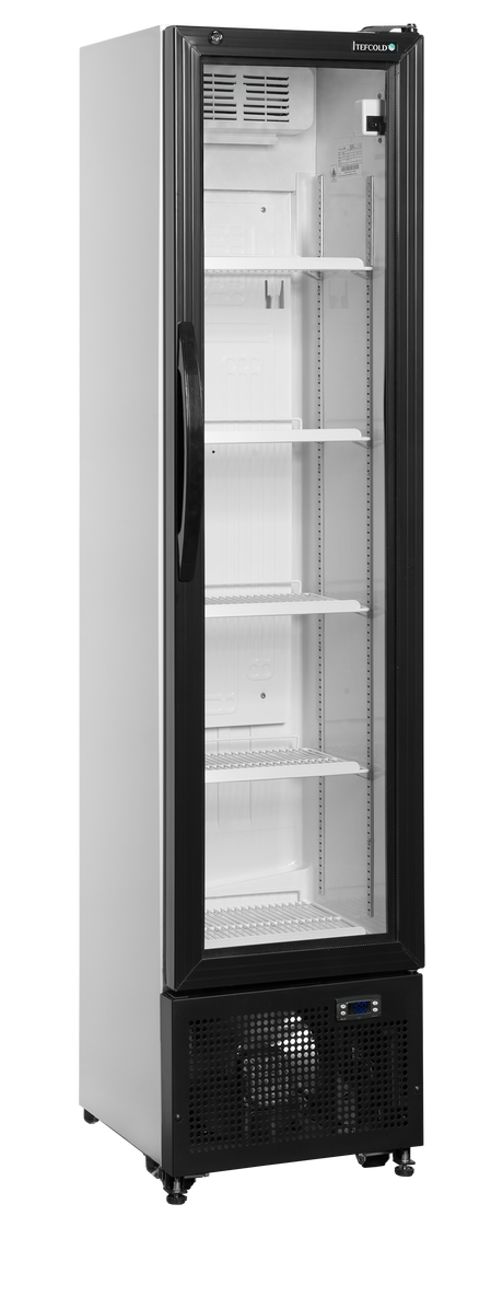 Getränkekühlschrank – 1 Glastür – 114 L – 435×500×1833 mm – Weiß – +2 bis +10 °C - Produktansicht