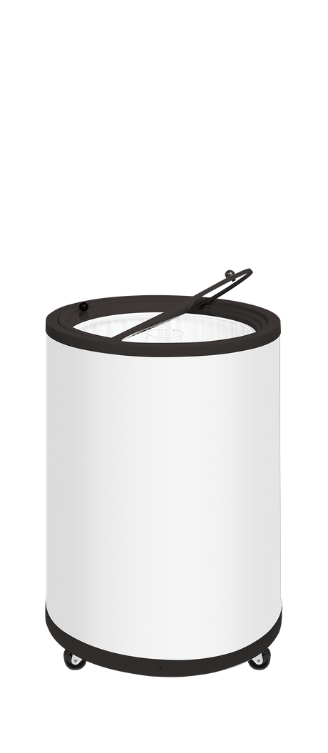 Mobile Verkaufsgefriertruhe – 72 L – 569×569×830 mm – Weiß - Innenansicht