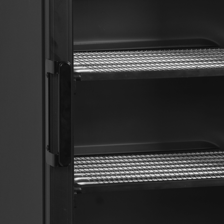 Verkaufsgefrierschrank – 1 Glastür – 270 L – 595×640×1980 mm – Schwarz – -24 bis -14 °C – 6 Feste Gefrierablagen – 570 W - Detail