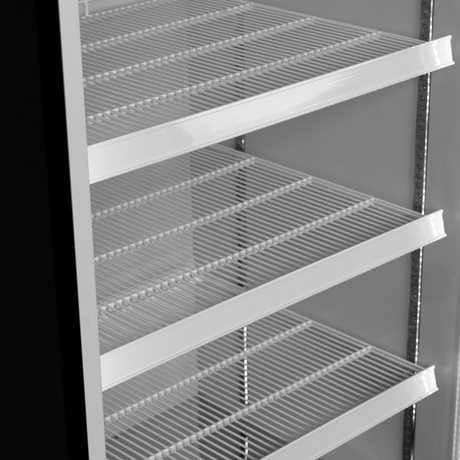 Verkaufsgefrierschrank – 1 Glastür – 390 L – 750×760×2003 mm – Schwarz RAL9005 – Innenraum weiss – -18 bis -22 °C – 5 verstellbar – 600 W - Detail