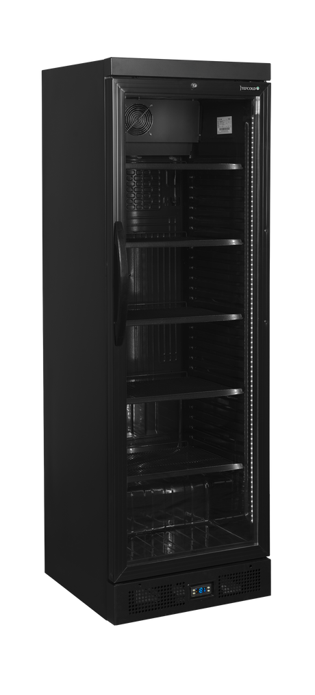 Getränkekühlschrank – 1 Glastür – 219 L – 595×640×1840 mm – Schwarz – +2 bis +10 °C - Produktansicht