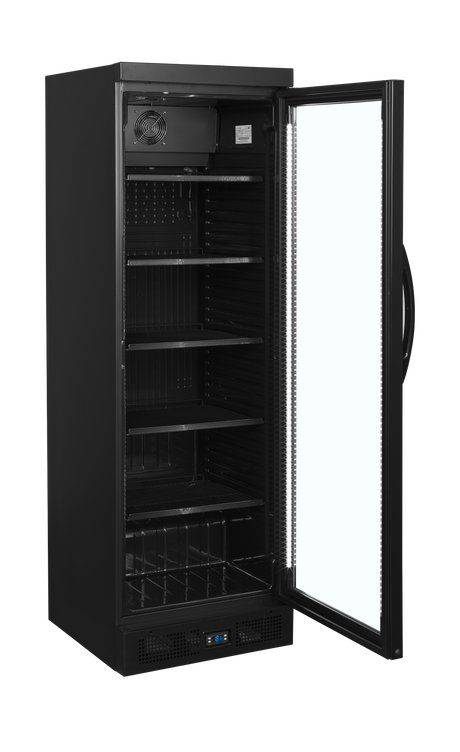 Getränkekühlschrank – 1 Glastür – 219 L – 595×640×1840 mm – Schwarz – +2 bis +10 °C - Innenansicht