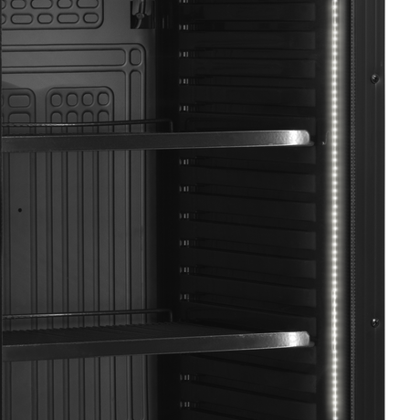 Getränkekühlschrank – 1 Glastür – 219 L – 595×640×1840 mm – Schwarz – +2 bis +10 °C - Detail