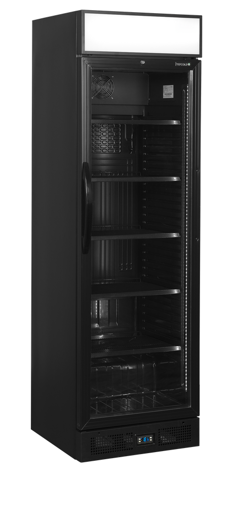 Getränkekühlschrank – 1 Glastür – 219 L – 595×640×1980 mm – Schwarz – +2 bis +10 °C - Produktansicht
