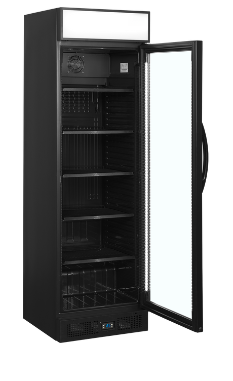 Getränkekühlschrank – 1 Glastür – 219 L – 595×640×1980 mm – Schwarz – +2 bis +10 °C - Innenansicht