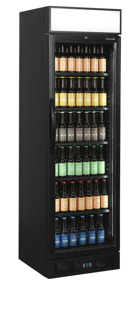 Getränkekühlschrank – 1 Glastür – 219 L – 595×640×1980 mm – Schwarz – +2 bis +10 °C - Anwendungsbeispiel
