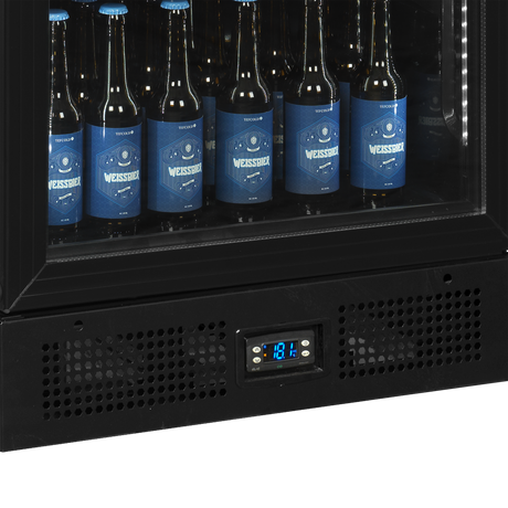 Getränkekühlschrank – 1 Glastür – 219 L – 595×640×1980 mm – Schwarz – +2 bis +10 °C - Detail