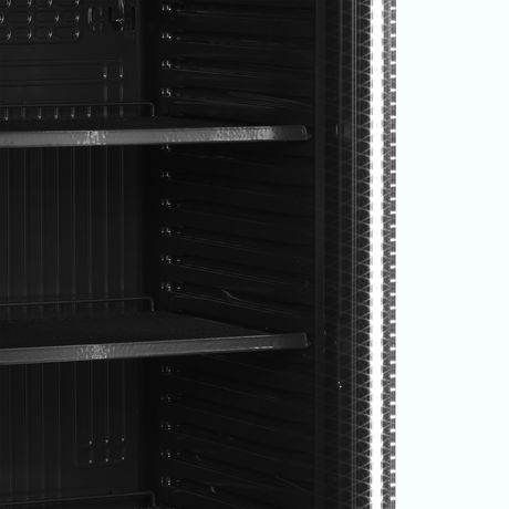 Getränkekühlschrank – 1 Glastür – 219 L – 595×640×1980 mm – Schwarz – +2 bis +10 °C - Detail