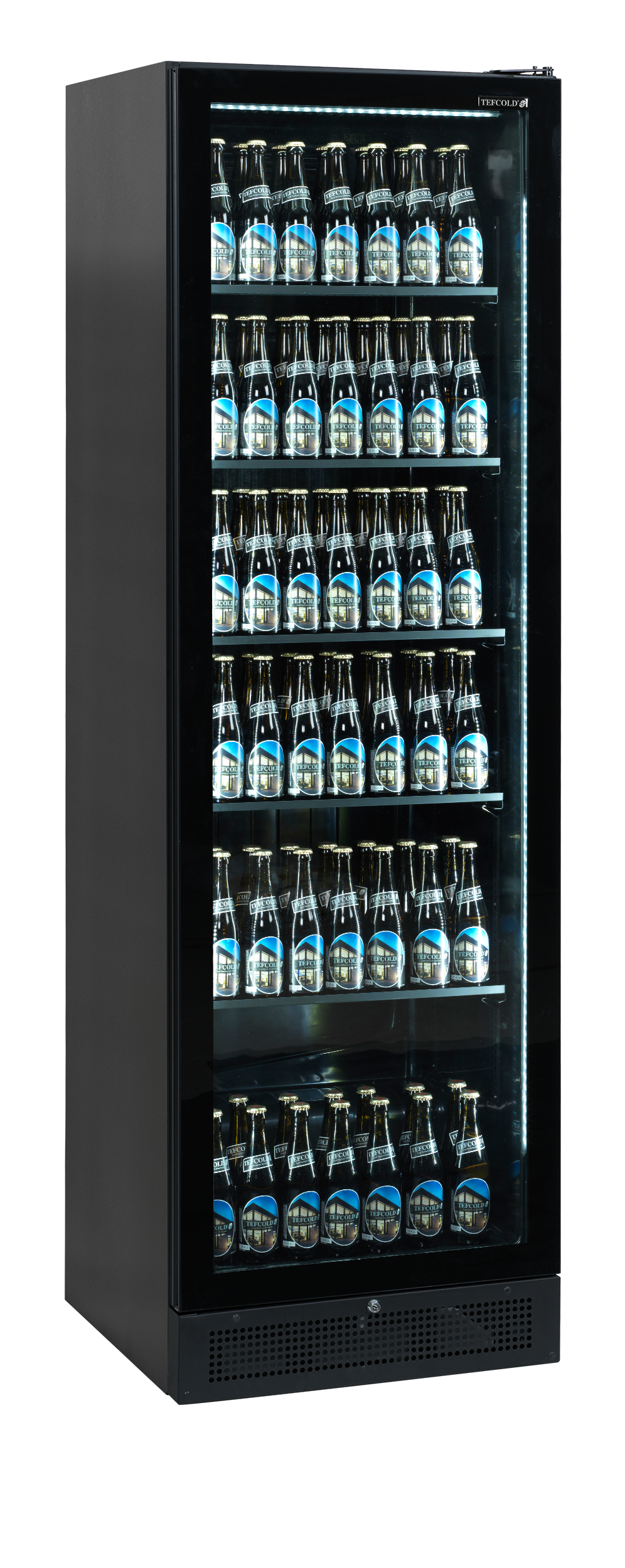 Verkaufskühlschrank – 1 Glastür – 347 L – 595×595×1990 mm – Schwarz – 5 Blech schwarz - Weitere Ansicht
