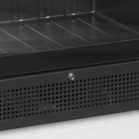 Verkaufskühlschrank – 1 Glastür – 347 L – 595×595×1990 mm – Schwarz – 5 Blech schwarz - Detail
