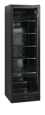 Verkaufskühlschrank – 1 Glastür – 263 L – 595×595×1990 mm – Schwarz – 5 Blech schwarz - Produktansicht