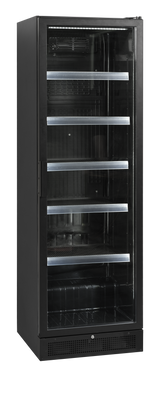 Verkaufskühlschrank – 1 Glastür – 263 L – 595×595×1990 mm – Schwarz – 5 Blech schwarz - Innenansicht