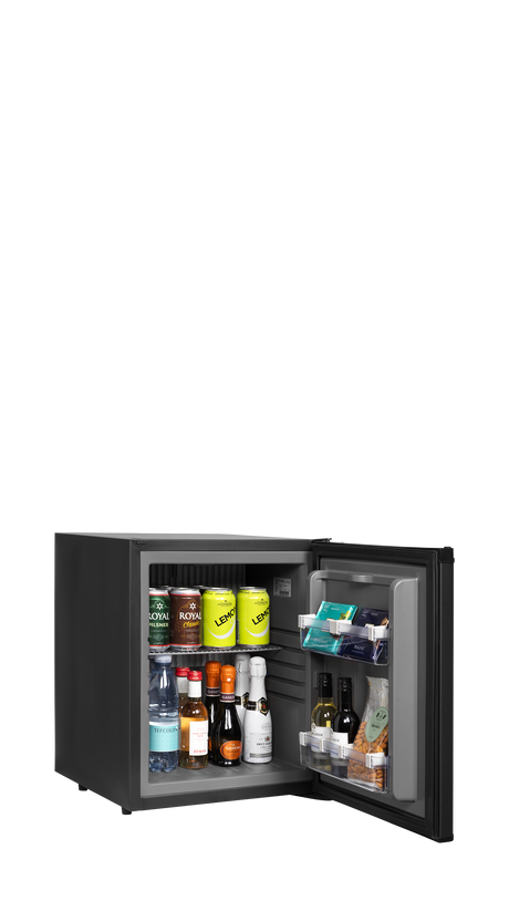 Minibar-Kühlschrank – 1 Tür – 26 L – 402×439×500 mm – Schwarz - Anwendungsbeispiel