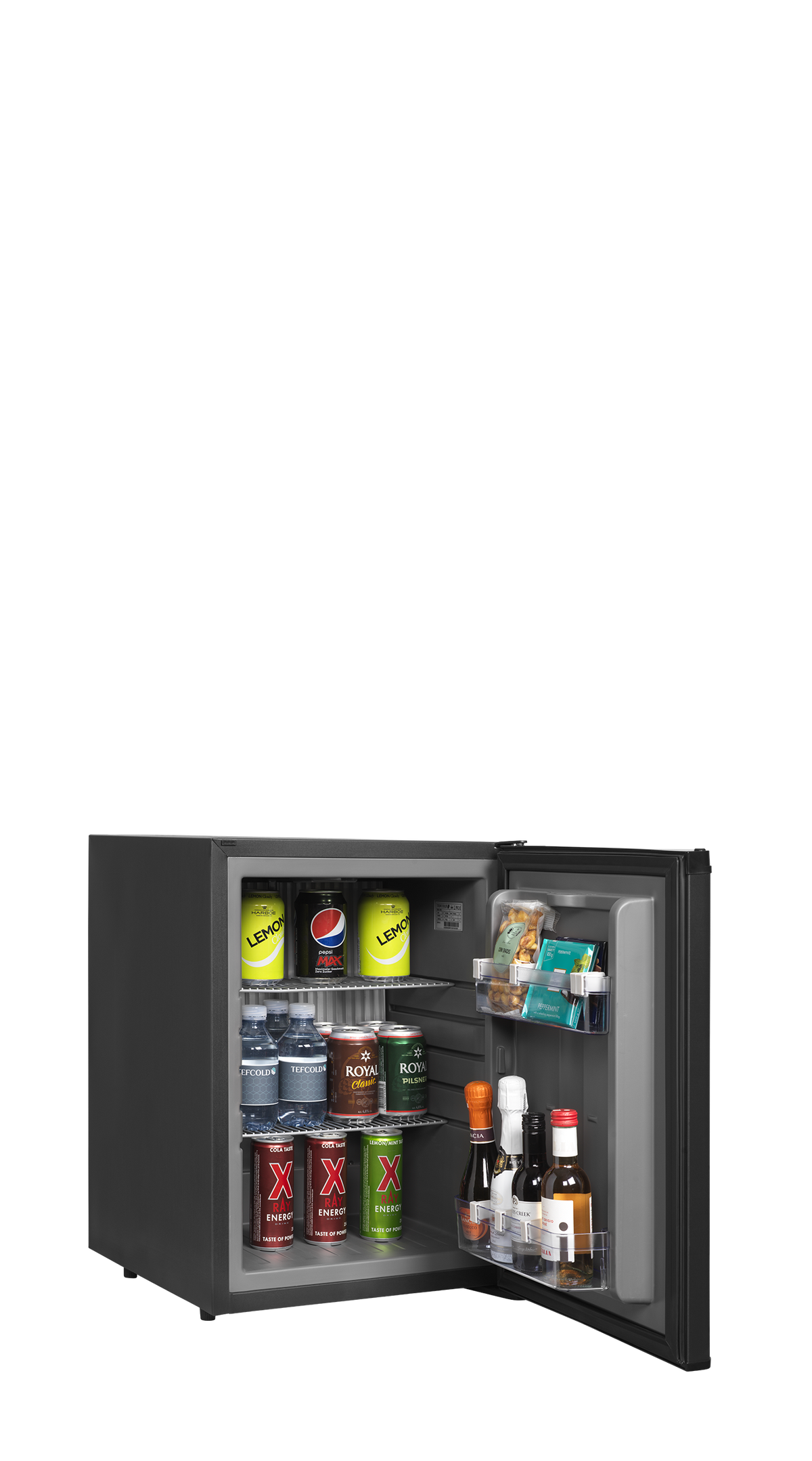 Minibar-Kühlschrank – 1 Tür – 35 L – 402×463×560 mm – Schwarz - Anwendungsbeispiel