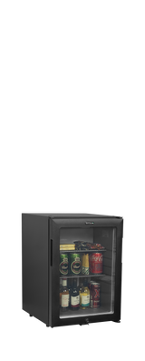 Minibar-Kühlschrank – 1 Glastür – 35 L – 402×453×560 mm – Schwarz - Anwendungsbeispiel