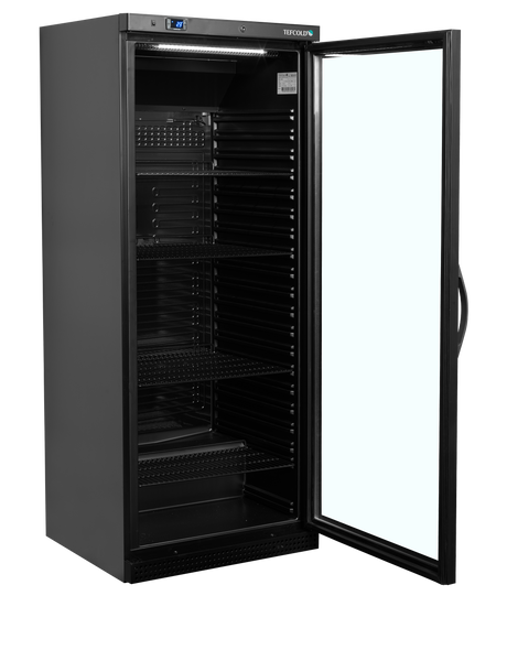 Verkaufskühlschrank – 1 Glastür – 570 L – 777×695×1895 mm – Schwarz – 4 Tragroste, schwarz - Innenansicht