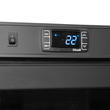 Verkaufskühlschrank – 1 Glastür – 570 L – 777×695×1895 mm – Schwarz – 4 Tragroste, schwarz - Detail