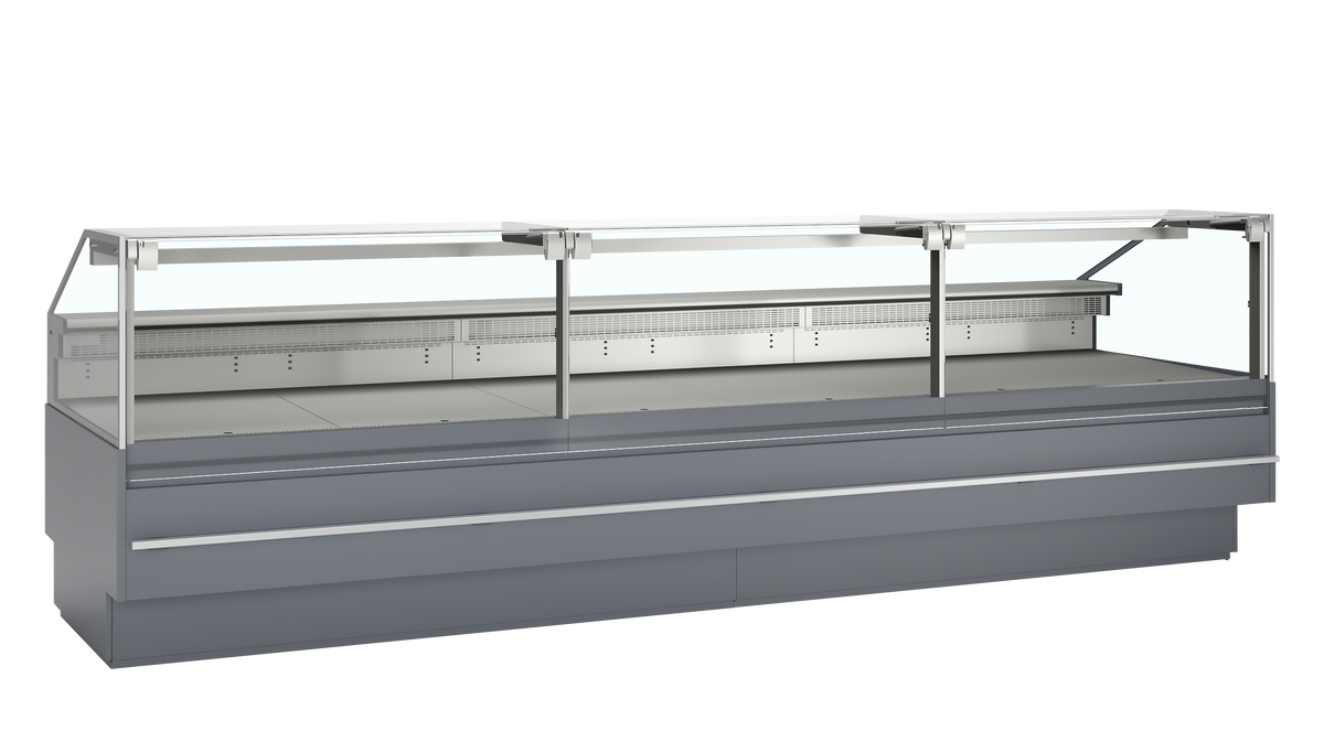 Bedienkühltheke – 982 L – 3798×1120×1190 mm – Grau RAL7015 - Produktansicht
